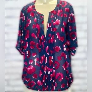 Banana Republic Red Pintuck Top